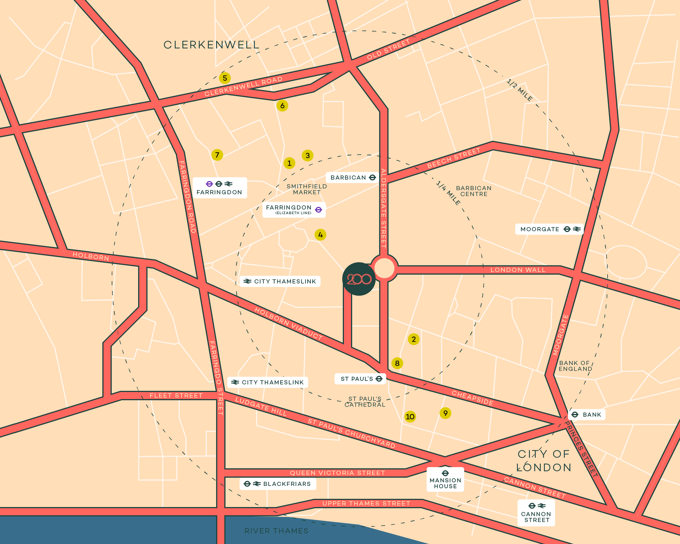 Restaurants near 200 Aldersgate